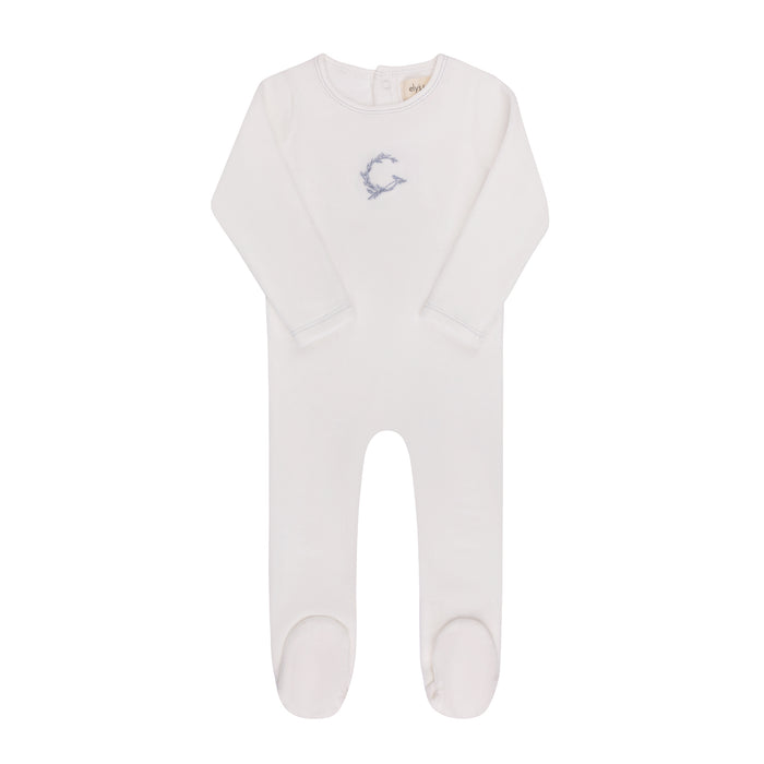 Baby Boy Footie – Ivory Boy – Metallic Wreath