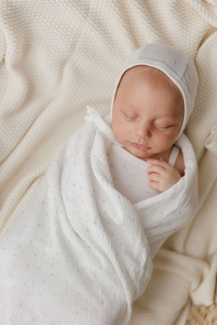 Baby Boy Layette Set – Ivory Boy – Floral Leaf