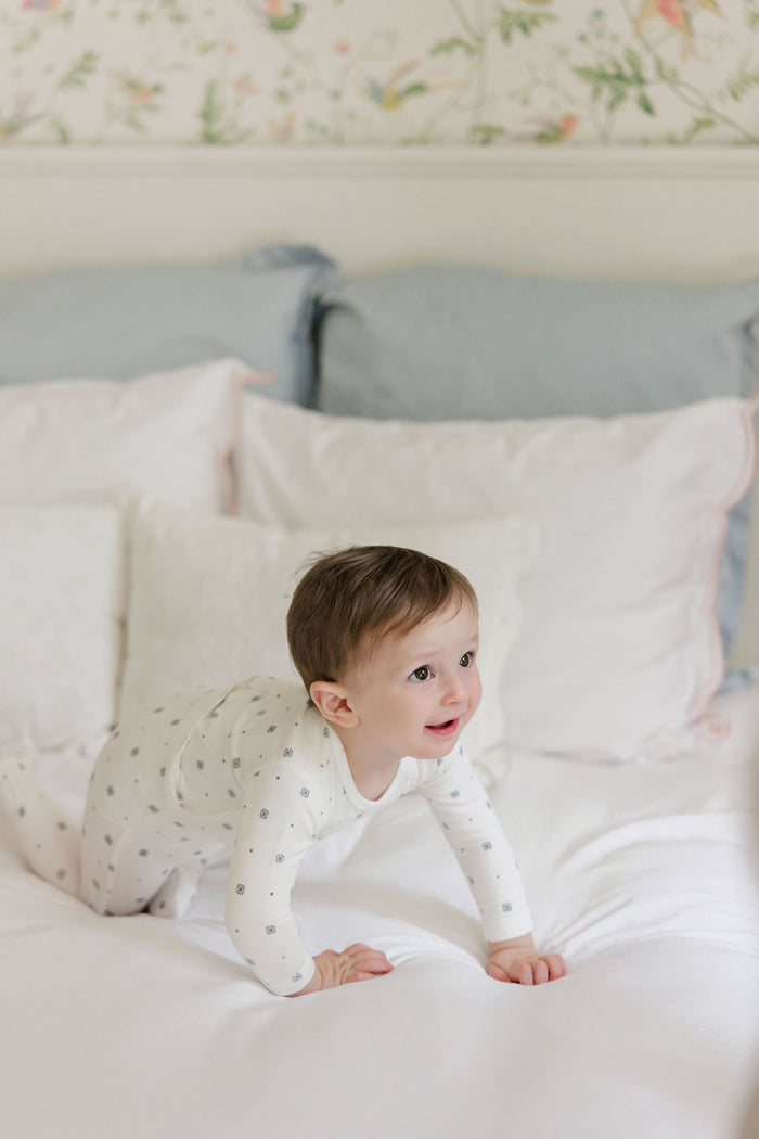 Baby Boy Layette Set – Ivory Boy – Geometric Floral