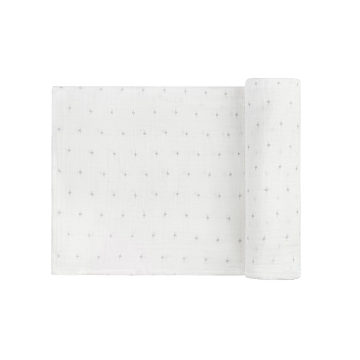 Baby Boy Muslin Swaddle – Ivory Blue – Diamond