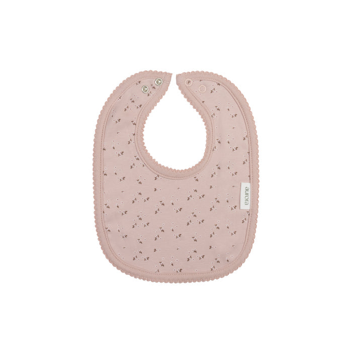 Baby Girl Bib – Pink – Floral Leaf