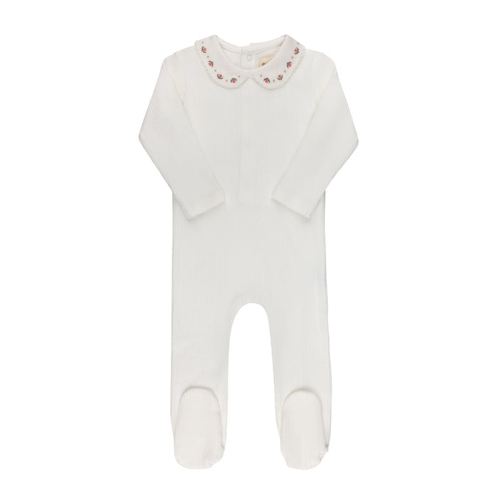 Baby Girl Footie – Ivory/Pink – Keepsake Collection