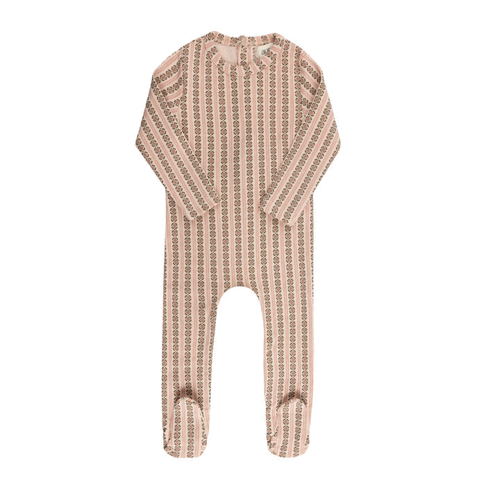 Baby Girl Footie – Pink – Linear Leaf