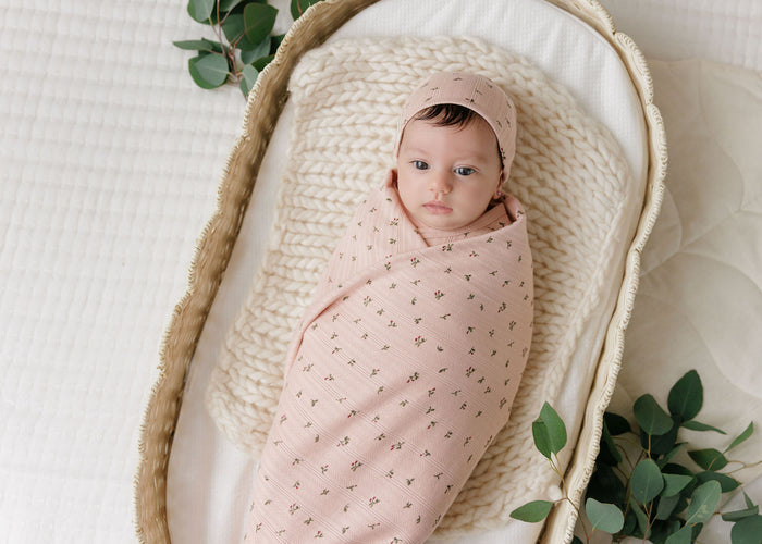 Baby Girl Layette Set – Pink – Floral Pointelle