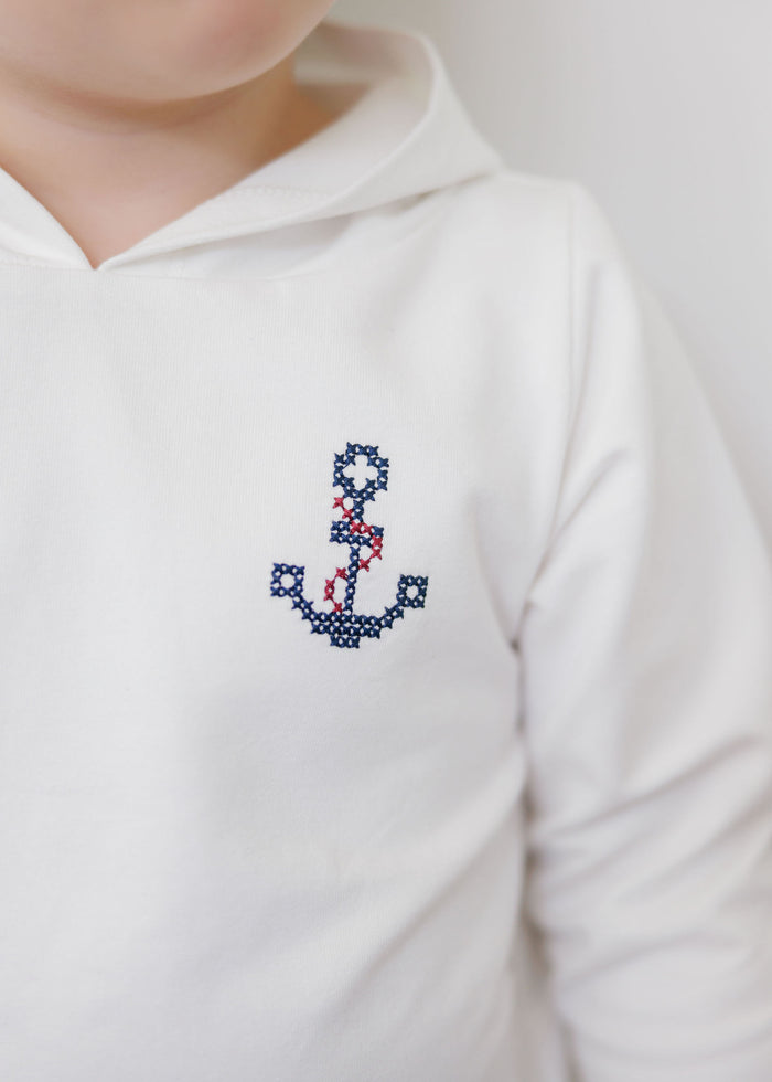 Boys 2 Piece Set – Ivory Boy – Cross Stitch