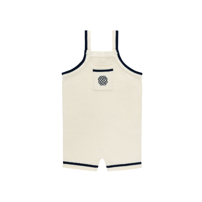 Boys Mesh Knit Romper – Ivory – Storybook Collection