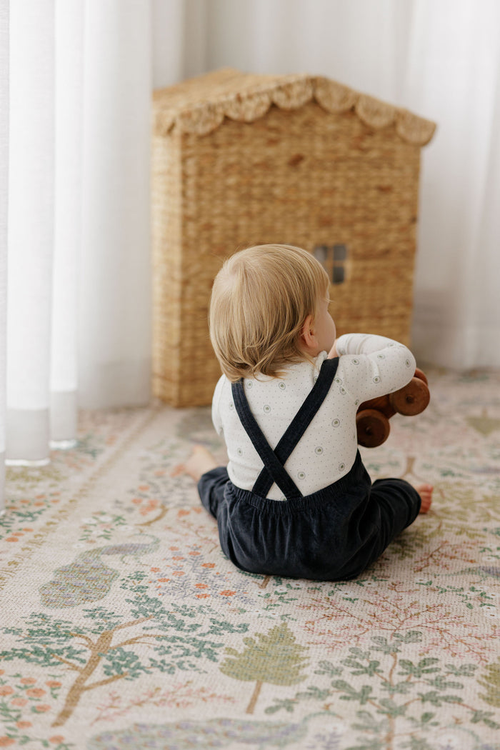 Boys Mockneck – Ivory Blue – Floral Dot