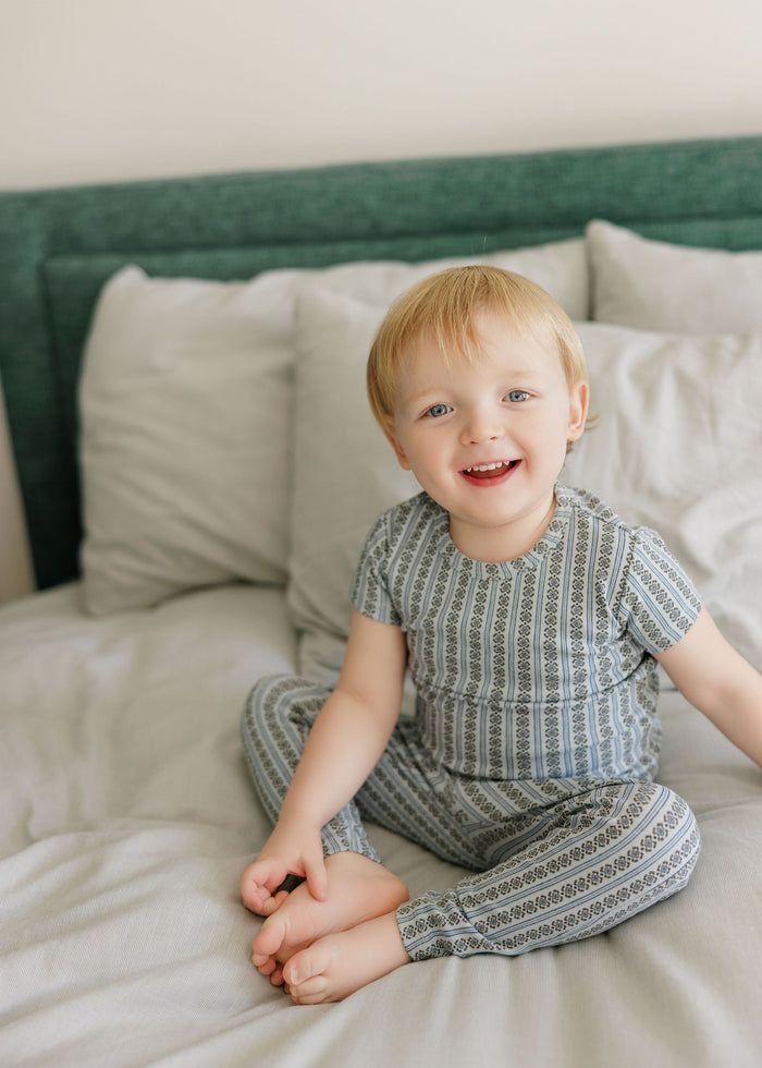 Boys Pajamas – Blue – Linear Leaf