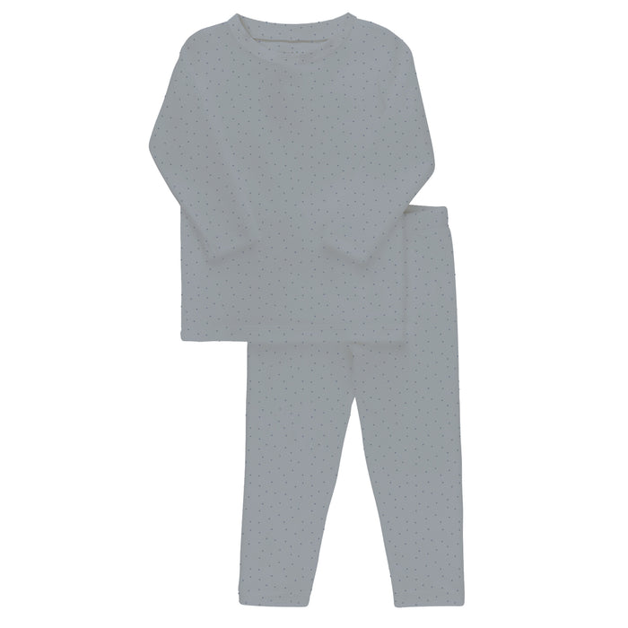 Boys Velour Pajamas – Blue – Bunny Pin Dot