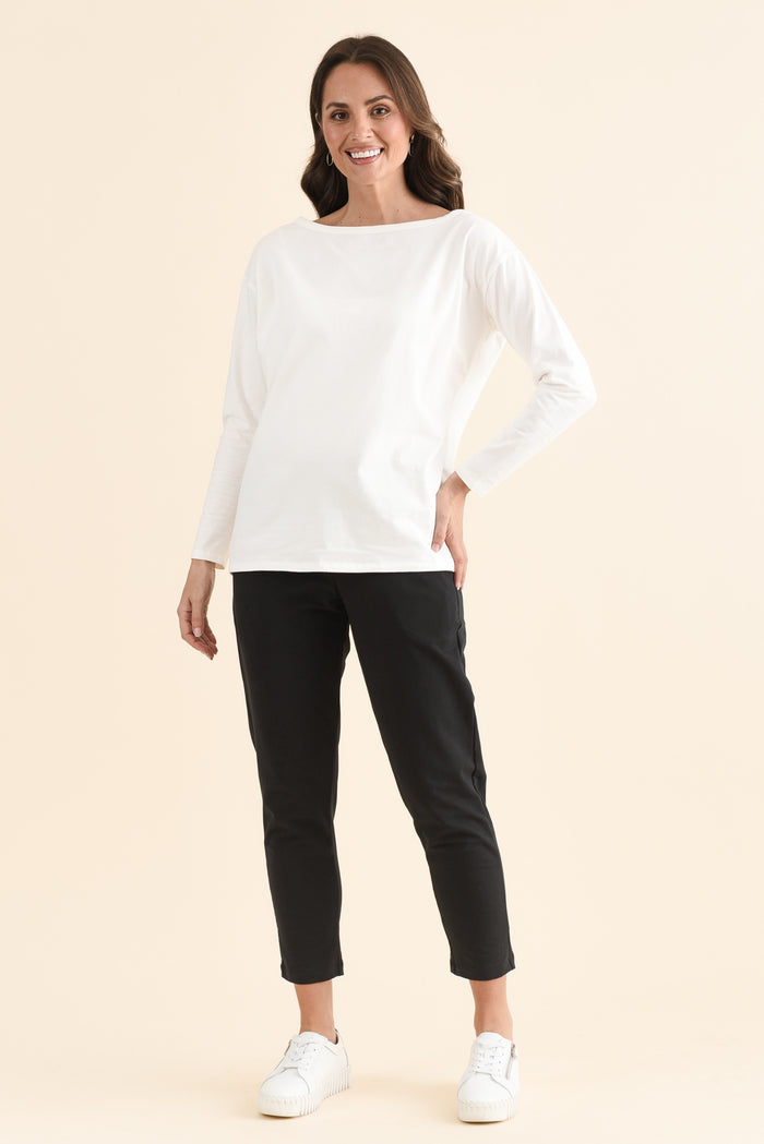 Briar Black Cotton Cropped Sweatpants