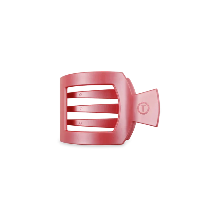 Calming Coral Small Flat Square Hair Clip