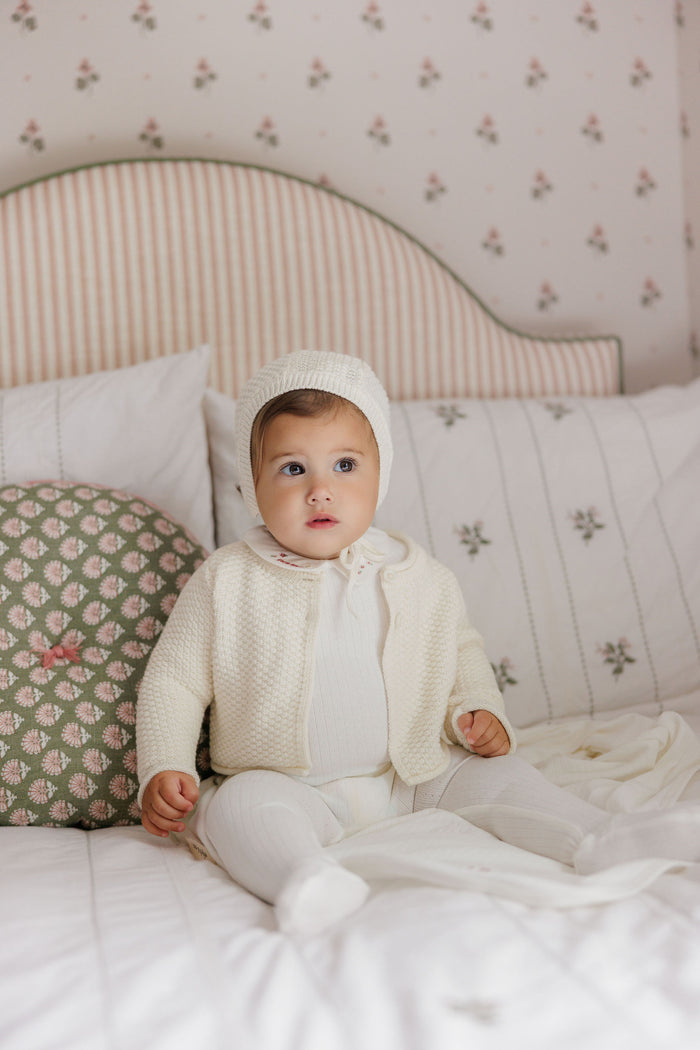Cardigan – Cream – Floral Star Knit