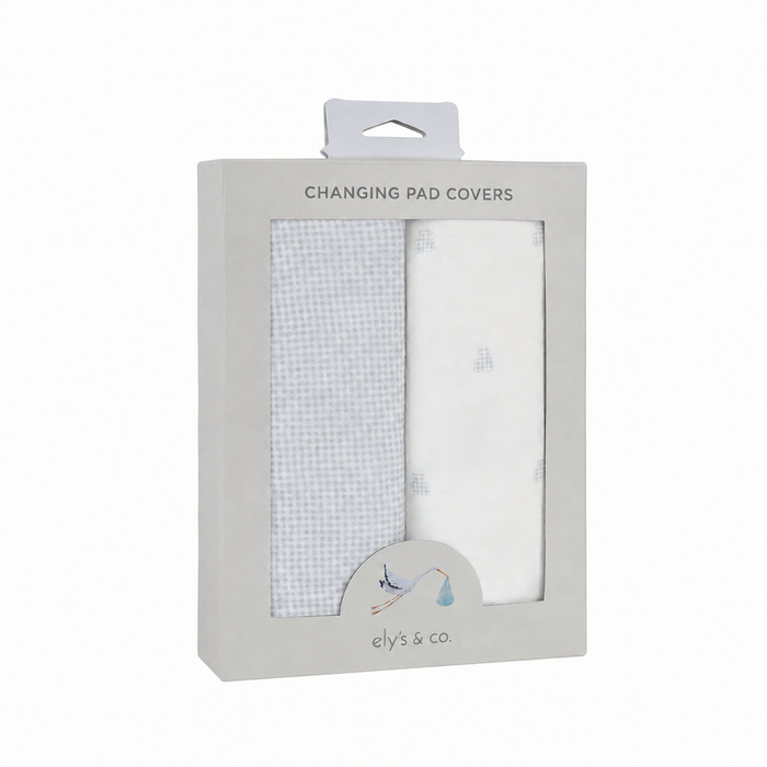 Changing Pad Cover | Cradle Sheet Set – Blue - Gingham Bear Collection