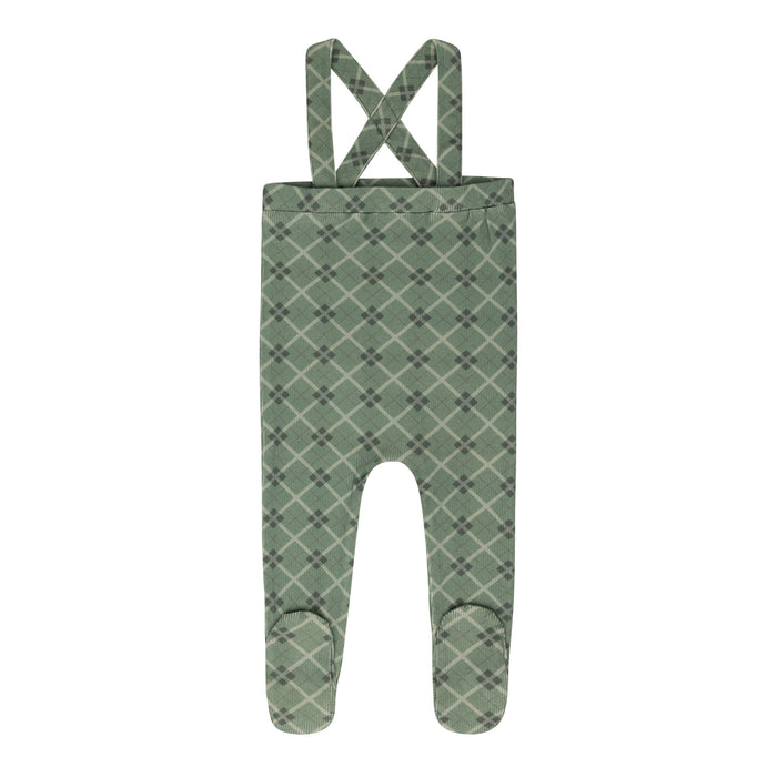 Cotton Plaid Print Collection - Bodysuit + Overalls