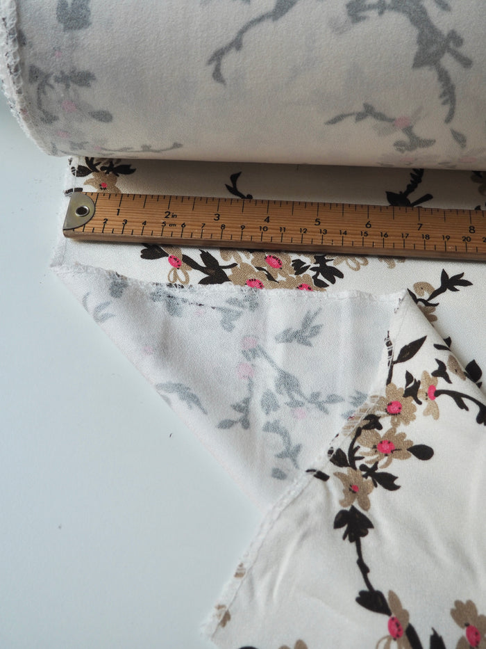 Cream Blossom Stretch Crepe