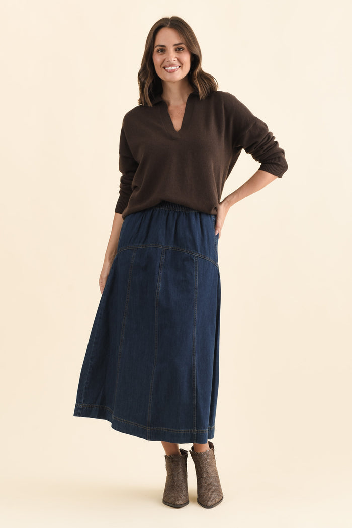 Dayton Dark Blue Denim Skirt