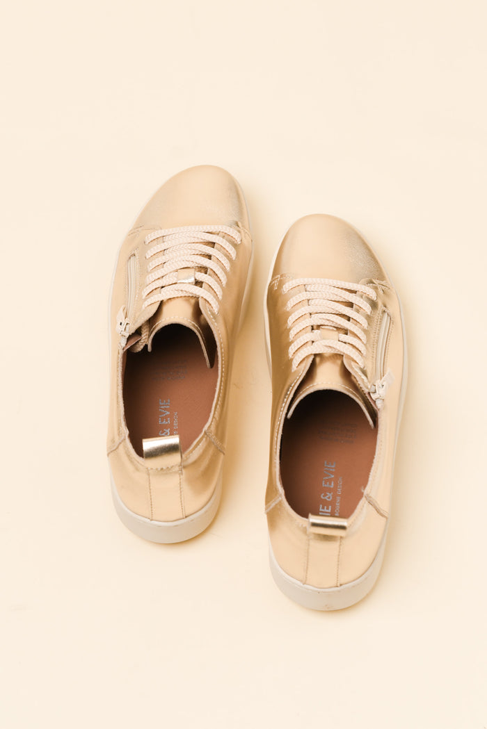 Elk Gold Leather Zip Sneaker