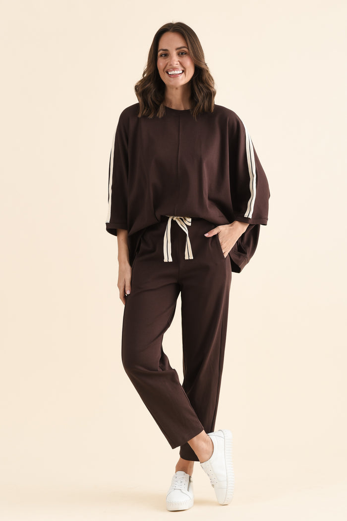 Fisher Chocolate Cotton Barrel Pants