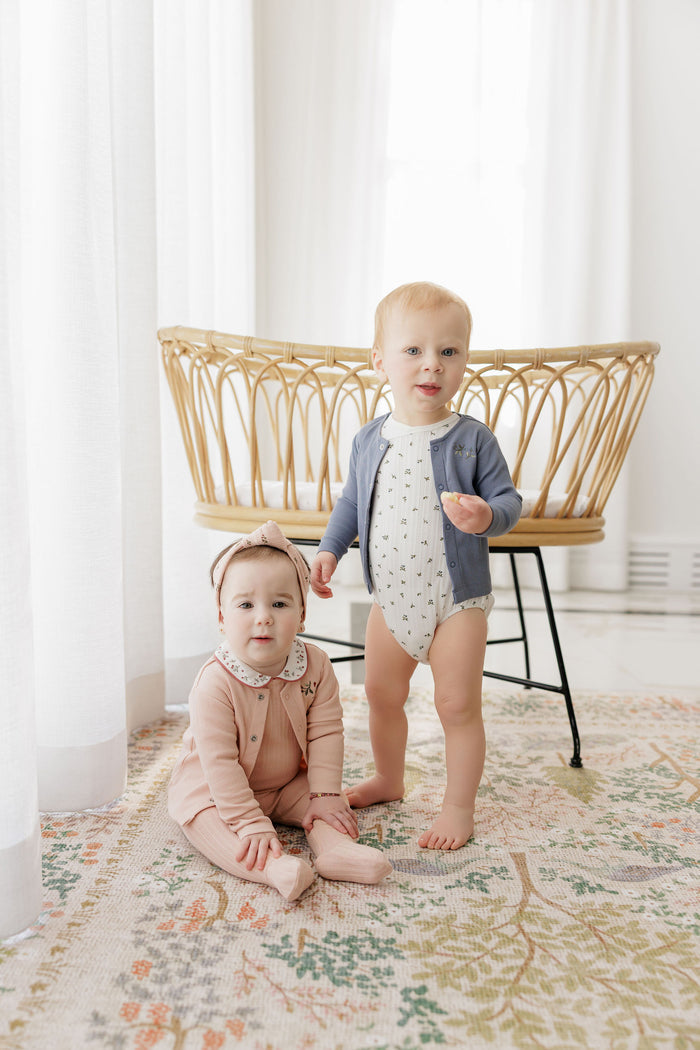 Girls Romper – Pink – Embroidered Collar