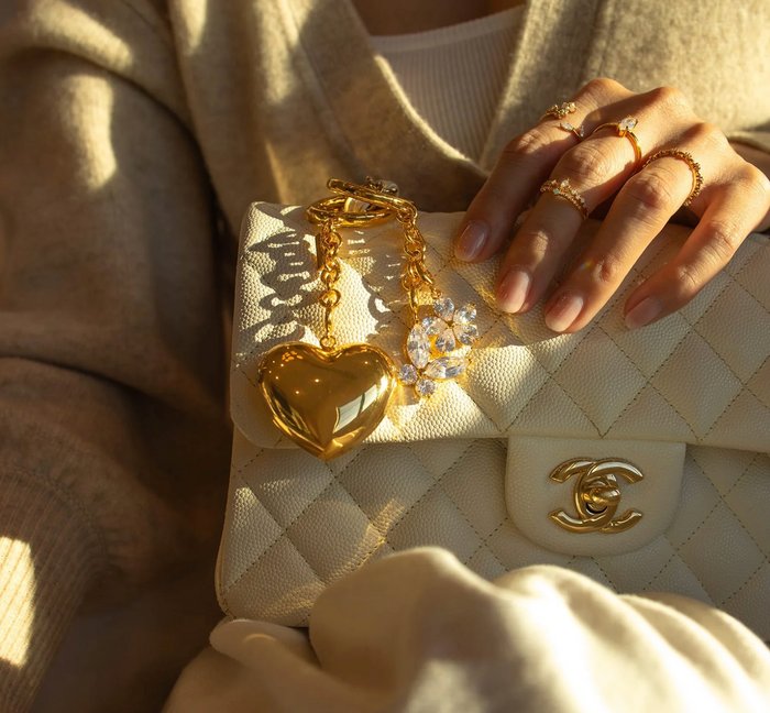 Heart of Gold Bag Charm
