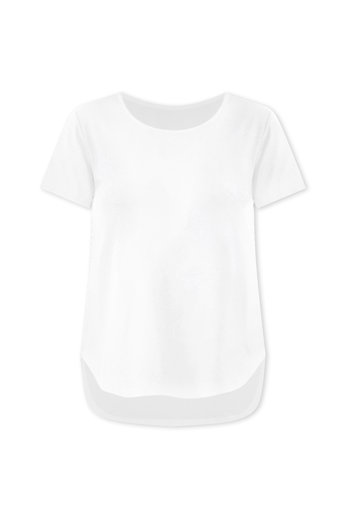 Janis White Bamboo Tee,ghost-mani
