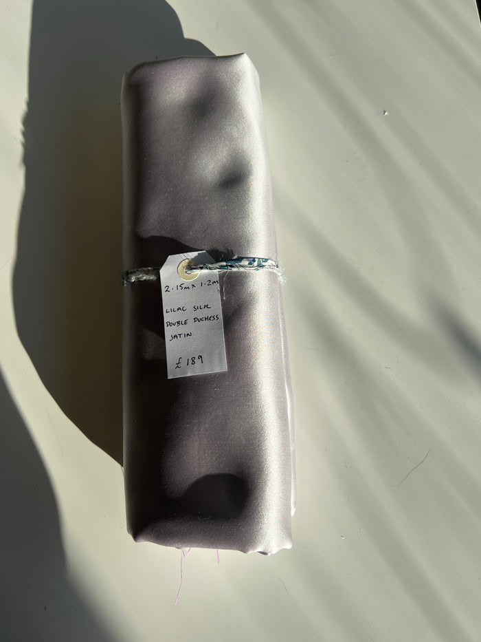 Lilac Silk Double Duchess Satin Remnant