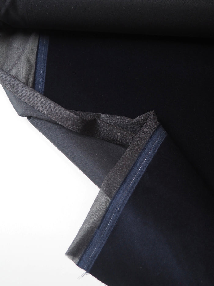 Navy Interfaced Cotton Velvet