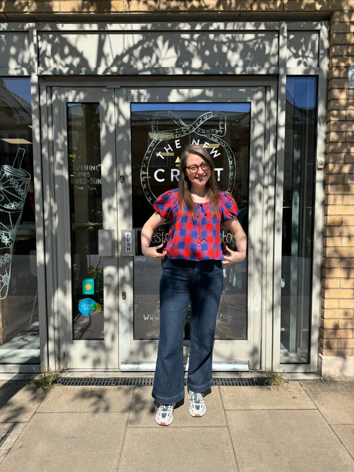 Red + Blue Gingham Cotton/Linen