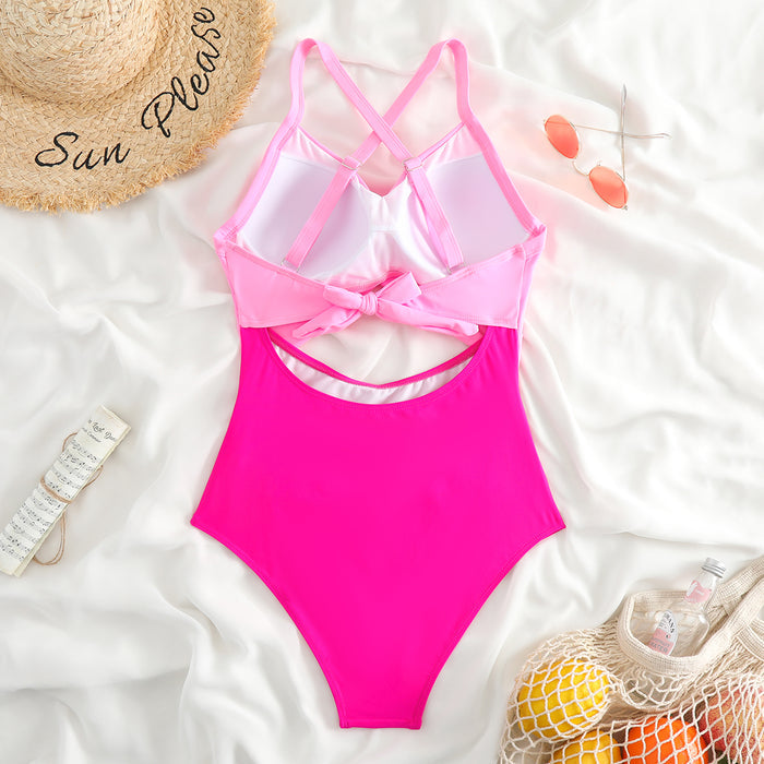 Women's One Piece Swimsuits Tummy Control Cutout High Waisted Bathing Suit Wrap Tie Back 1 Piece Swimsuit