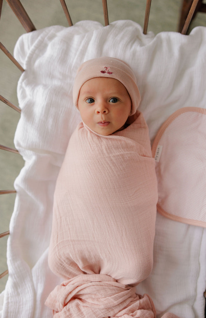 3 Pack Muslin Swaddles – Pink - Gingham Bear Collection –