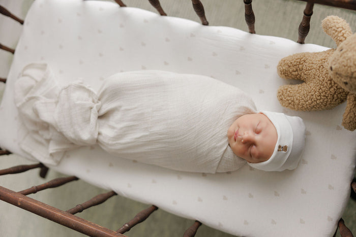 3 Pack Muslin Swaddles – Tan - Gingham Bear Collection