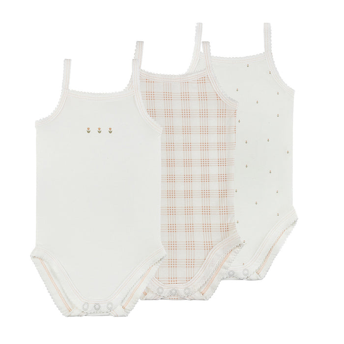 3 Pack Undershirts – Pink - Floral Plaid Collection