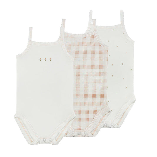 3 Pack Undershirts – Pink - Floral Plaid Collection