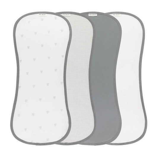 4 Pack Absorbent Burp Cloths – Blue - Gingham Bear Collection