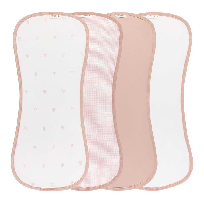 4 Pack Absorbent Burp Cloths – Pink - Gingham Bear Collection