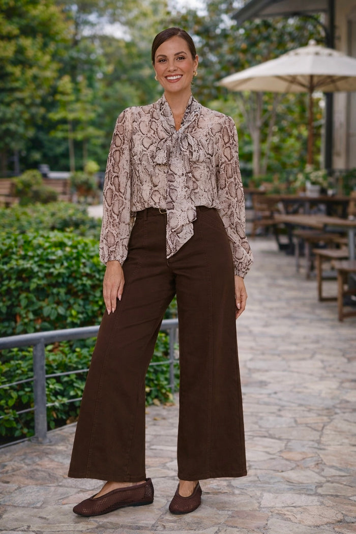 Adorne Penelope Snake Print Top