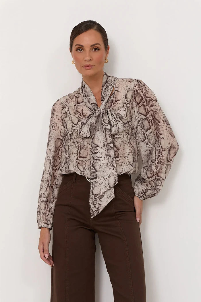 Adorne Penelope Snake Print Top