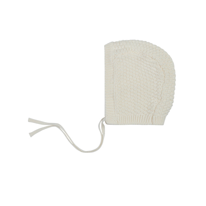 Baby Bonnet – Cream – Floral Star Knit