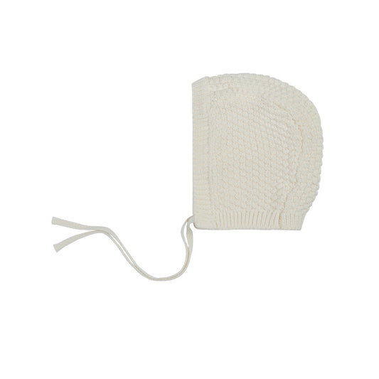 Baby Bonnet – Cream – Floral Star Knit