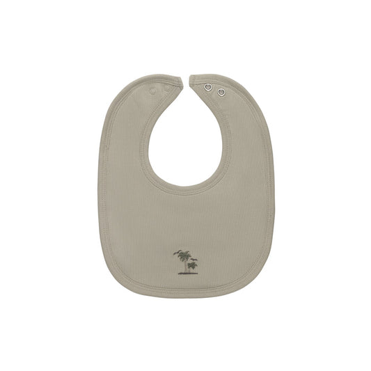Baby Boy Bib - Sage - Embroidered Palm Trees