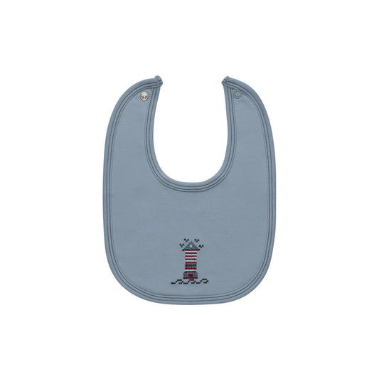 Baby Boy Bib – Blue – Cross Stitch Lighthouse