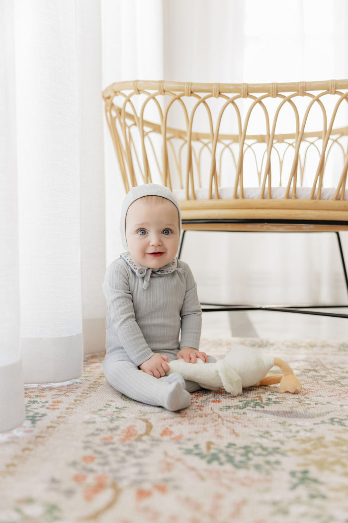Baby Boy Bib – Blue – Embroidered