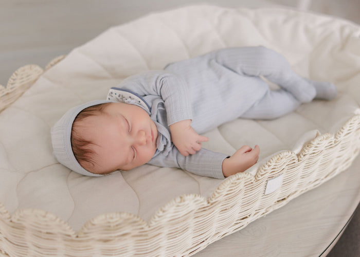 Baby Boy Bib – Blue – Embroidered