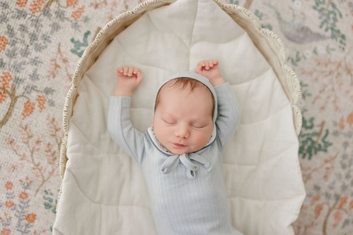 Baby Boy Bib – Blue – Embroidered