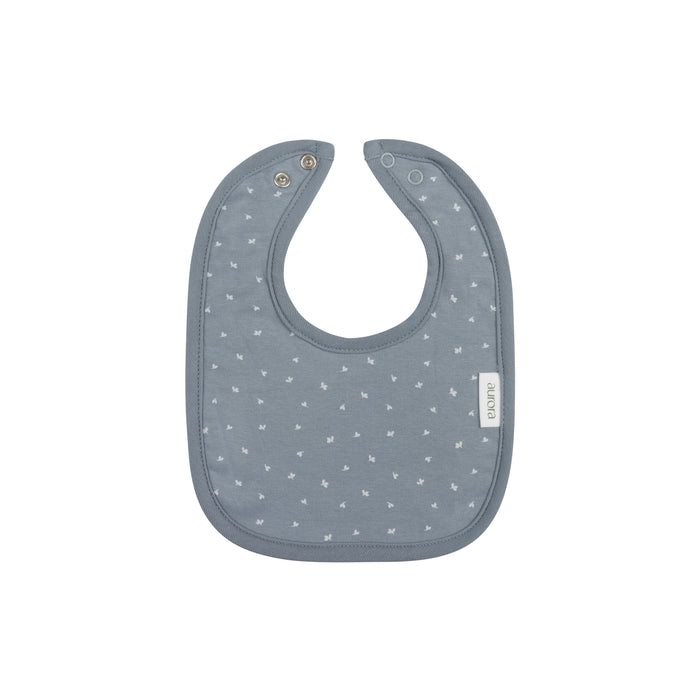 Baby Boy Bib – Blue – Floral Leaf