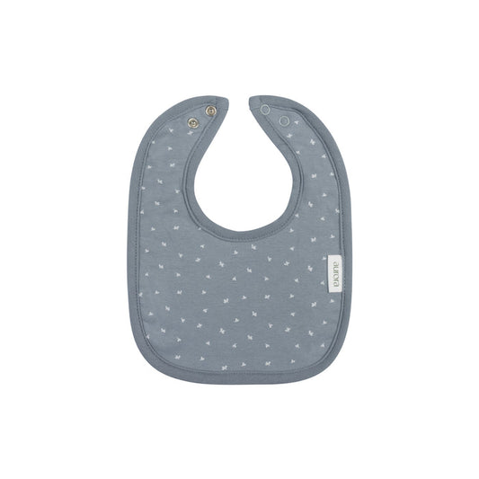 Baby Boy Bib – Blue – Floral Leaf