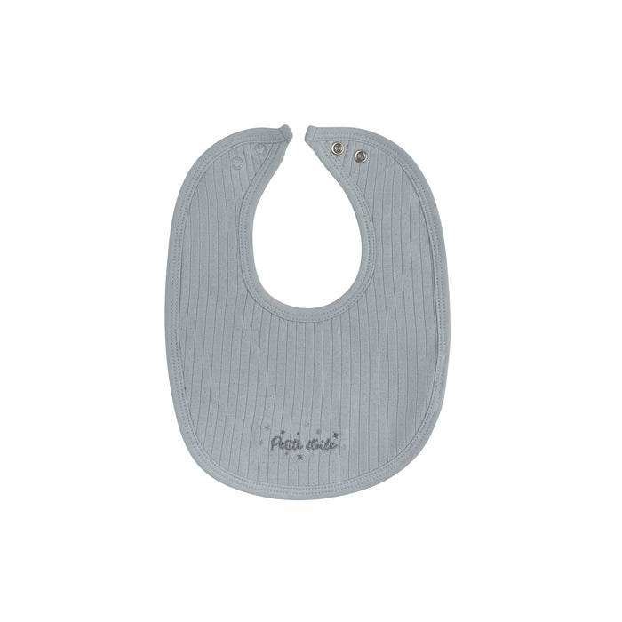 Baby Boy Bib – Blue – Floral Star Embroidered Collar