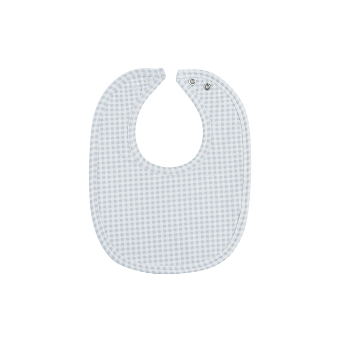 Baby Boy Bib – Blue – Gingham Teddy