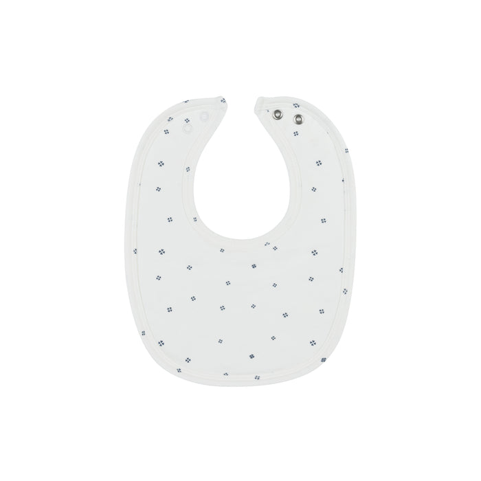 Baby Boy Bib – Ivory Blue – Clover Print