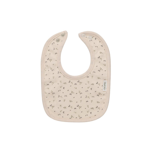 Baby Boy Bib – Ivory Blue – Floral Rib